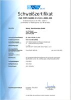 Schweißzertifikat Schweißzertifikat