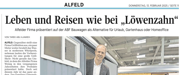 Artikel Freizeitbauwagen in der Alfelder Zeitung